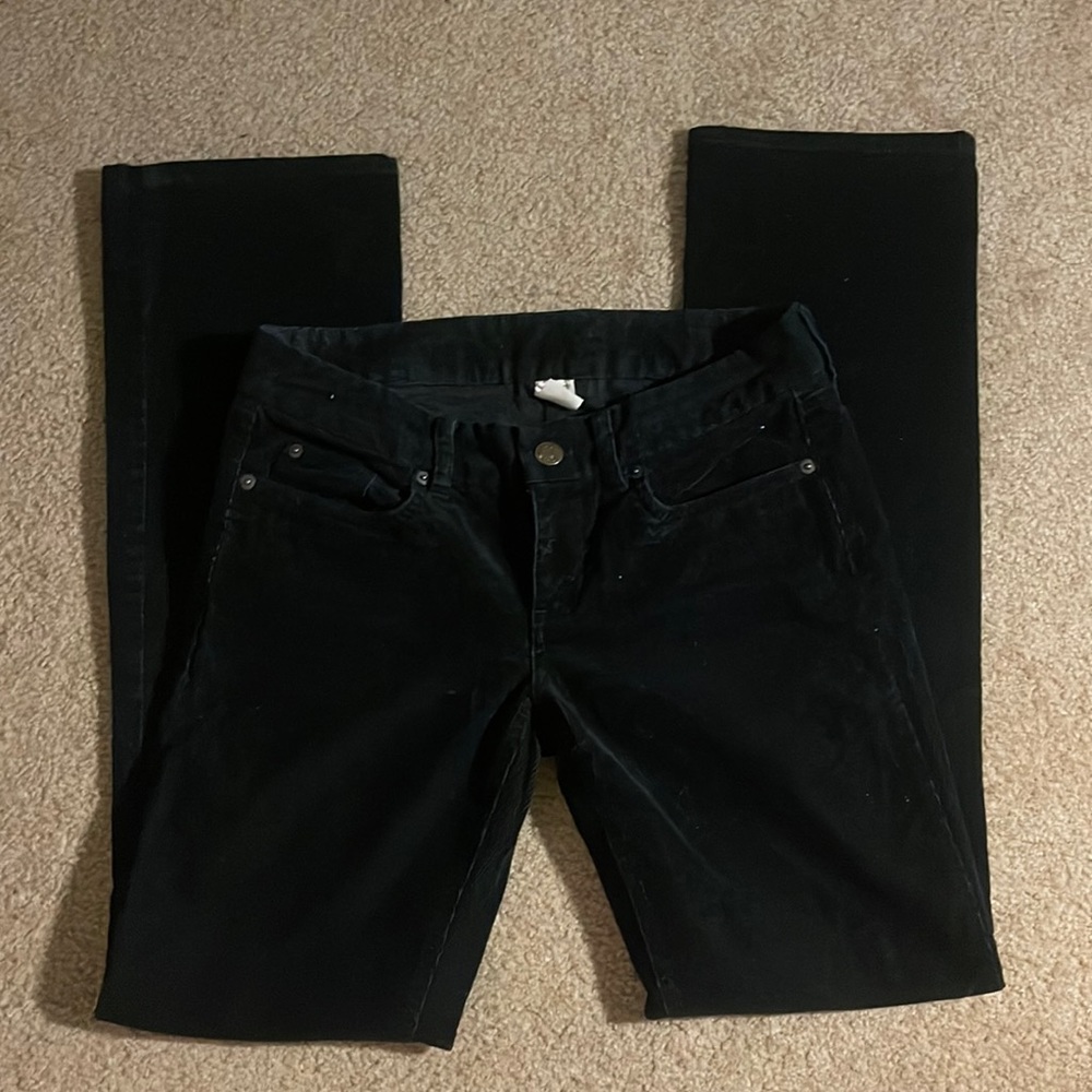 Jcrew, black corduroy, low waisted pants